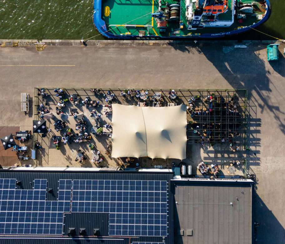 750 m2 Terras aan de Merwe-Vierhaven bij Stadshaven Brouwerij